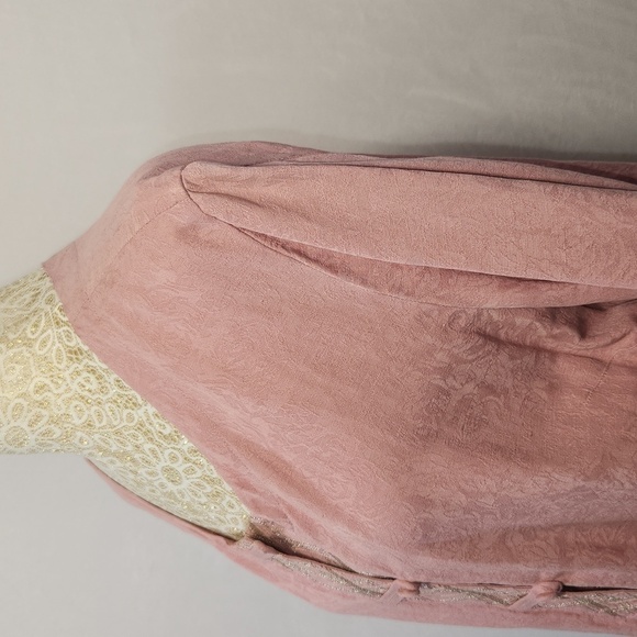 J Jill Women's SZ M Pink Linen Blend Foxglove Long Sleeve Button Up Jacket City - Picture 5 of 14